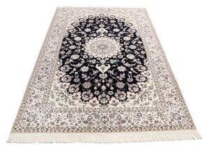 Tappeto Nain 6la Medaglione Floreale Blu Scuro Avorio 158x245 Cm