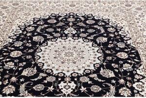 Tappeto Nain 6la Medaglione Floreale Blu Scuro Avorio 205x261 Cm