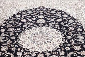 Tappeto Nain 6la Medaglione Floreale Blu Scuro Avorio 212x314 Cm