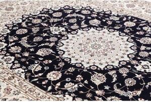 Tappeto Nain 6la Medaglione Floreale Blu Scuro Avorio 205x261 Cm