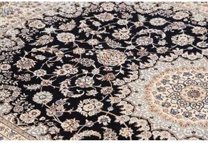 Tappeto Nain 6la Medaglione Floreale Blu Scuro Avorio 170x250 Cm