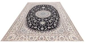Tappeto Nain 6la Medaglione Floreale Nero Avorio 220x320 Cm