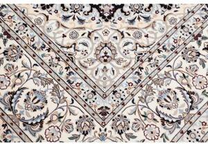 Tappeto Nain 6la Medaglione Floreale Blu Scuro Bianco Avorio 211x308 Cm