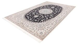 Tappeto Nain 6la Medaglione Floreale Nero Avorio 220x320 Cm
