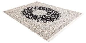 Tappeto Nain 6la Medaglione Floreale Avorio Blu Scuro 202x255 Cm