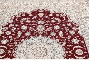 Tappeto Nain 6la Medaglione Floreale Rosso Avorio 155x240 Cm