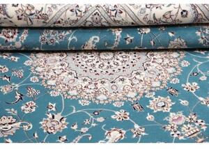 Tappeto Nain 6la Medaglione Floreale Azzurro Avorio 205x256 Cm