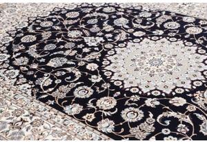Tappeto Nain 6la Medaglione Floreale Blu Scuro Bianco Avorio 211x308 Cm