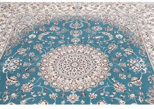 Tappeto Nain 6la Medaglione Floreale Azzurro Avorio 205x256 Cm