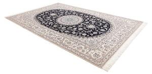 Tappeto Nain 6la Medaglione Floreale Nero Avorio 220x320 Cm