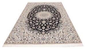 Tappeto Nain 6la Medaglione Floreale Blu Scuro Avorio 170x250 Cm