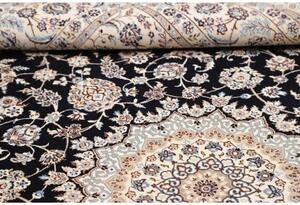 Tappeto Nain 6la Medaglione Floreale Blu Scuro Avorio 170x250 Cm