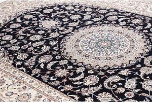Tappeto Nain 6la Medaglione Floreale Nero Avorio 220x320 Cm