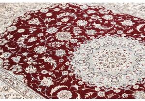 Tappeto Nain 6la Medaglione Floreale Rosso Avorio 155x240 Cm