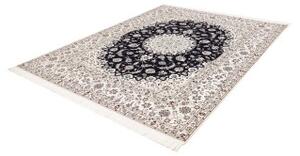 Tappeto Nain 6la Medaglione Floreale Blu Scuro Avorio 205x261 Cm