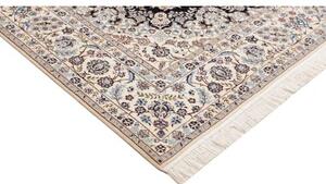 Tappeto Nain 6la Medaglione Floreale Blu Scuro Avorio 170x250 Cm