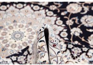 Tappeto Nain 6la Medaglione Floreale Blu Scuro Bianco Avorio 211x308 Cm