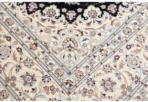 Tappeto Nain 6la Medaglione Floreale Avorio Blu Scuro 202x255 Cm