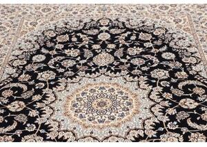 Tappeto Nain 6la Medaglione Floreale Blu Scuro Avorio 170x250 Cm