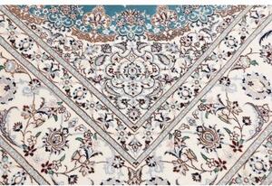 Tappeto Nain 6la Medaglione Floreale Azzurro Avorio 205x256 Cm