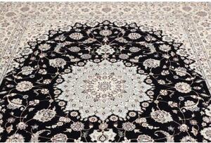 Tappeto Nain 6la Medaglione Floreale Avorio Blu Scuro 202x255 Cm
