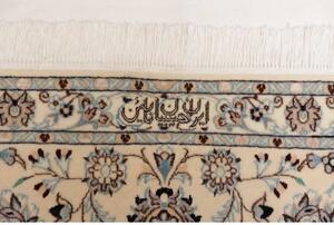 Tappeto Nain 6la Medaglione Floreale Avorio Blu Scuro 202x255 Cm