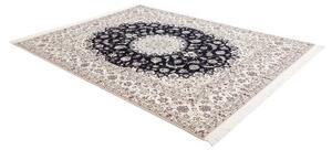 Tappeto Nain 6la Medaglione Floreale Blu Scuro Avorio 205x261 Cm