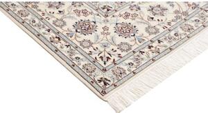 Tappeto Nain 6la Medaglione Floreale Avorio Blu Scuro 202x255 Cm