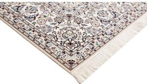 Tappeto Nain 6la Medaglione Floreale Blu Scuro Bianco Avorio 211x308 Cm