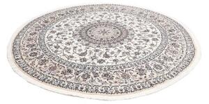 Tappeto Nain 6la Medaglione Floreale Avorio Blu Rotondo 250x250 Cm