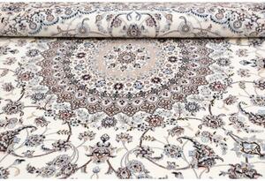 Tappeto Nain 6la Medaglione Floreale Avorio Blu Rotondo 250x250 Cm