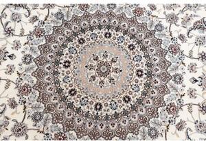 Tappeto Nain 6la Medaglione Floreale Avorio Blu Rotondo 250x250 Cm