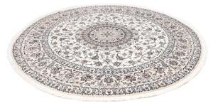 Tappeto Nain 6la Medaglione Floreale Avorio Blu Rotondo 250x250 Cm