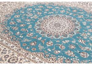 Tappeto Nain 6la Medaglione Floreale Azzurro Avorio 207x260 Cm