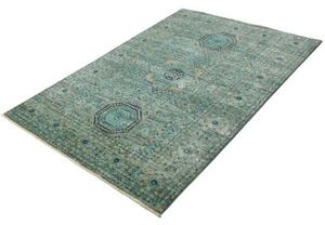 Tappeto Kairo Stilizzato Verde Petrolio Beige 125x179 Cm