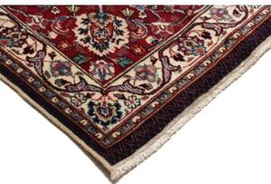 Tappeto Mashad Fine Floreale Blu Scuro Rosso 194x277 Cm