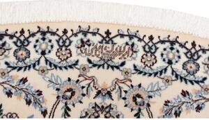Tappeto Nain 6la Medaglione Floreale Avorio Blu Rotondo 250x250 Cm