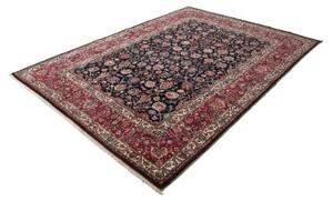 Tappeto Mashad Fine Floreale Blu Scuro Rosso 194x277 Cm
