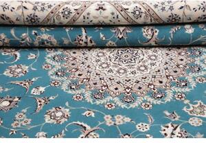 Tappeto Nain 6la Medaglione Floreale Azzurro Avorio 207x260 Cm