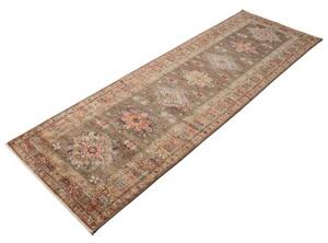 Tappeto Kazak Fine Medaglione Marrone Beige Corsia 85x256 Cm