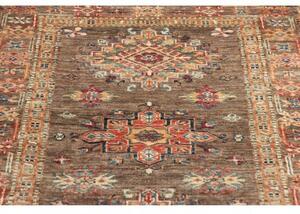 Tappeto Kazak Fine Medaglione Marrone Beige Corsia 85x256 Cm
