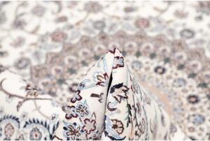 Tappeto Nain 6la Medaglione Floreale Avorio Blu Rotondo 250x250 Cm