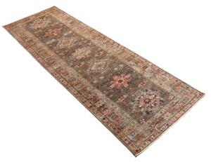 Tappeto Kazak Fine Medaglione Marrone Beige Corsia 85x256 Cm