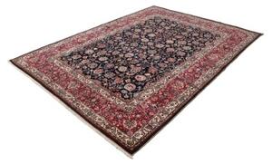 Tappeto Mashad Fine Floreale Blu Scuro Rosso Cremisi 200x273 Cm