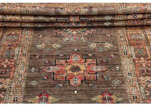 Tappeto Kazak Fine Medaglione Marrone Beige Corsia 85x256 Cm