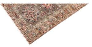 Tappeto Kazak Fine Medaglione Marrone Beige Corsia 85x256 Cm