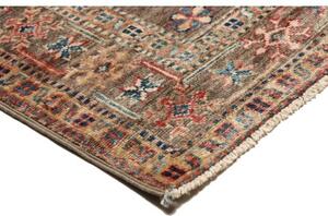 Tappeto Kazak Fine Medaglione Marrone Beige Corsia 85x256 Cm