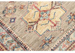 Tappeto Kazak Fine Geometrico Tortora Blu Corsia 79x295 Cm