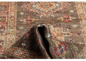 Tappeto Kazak Fine Medaglione Marrone Beige Corsia 85x256 Cm
