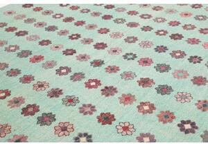 Tappeto Berbero Geometrico Turchese Multicolore 242x306 Cm